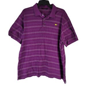 Clubhouse Collection Masters Polo Shirt Mens XL Purple Horizontal Stripes Cotton